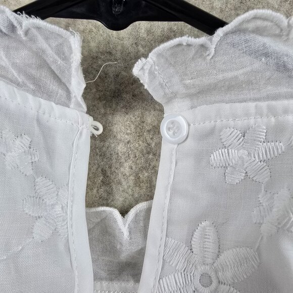 Shein Womens Sleeveless Floral Embroidered White Dress Size S - Picture 4 of 8